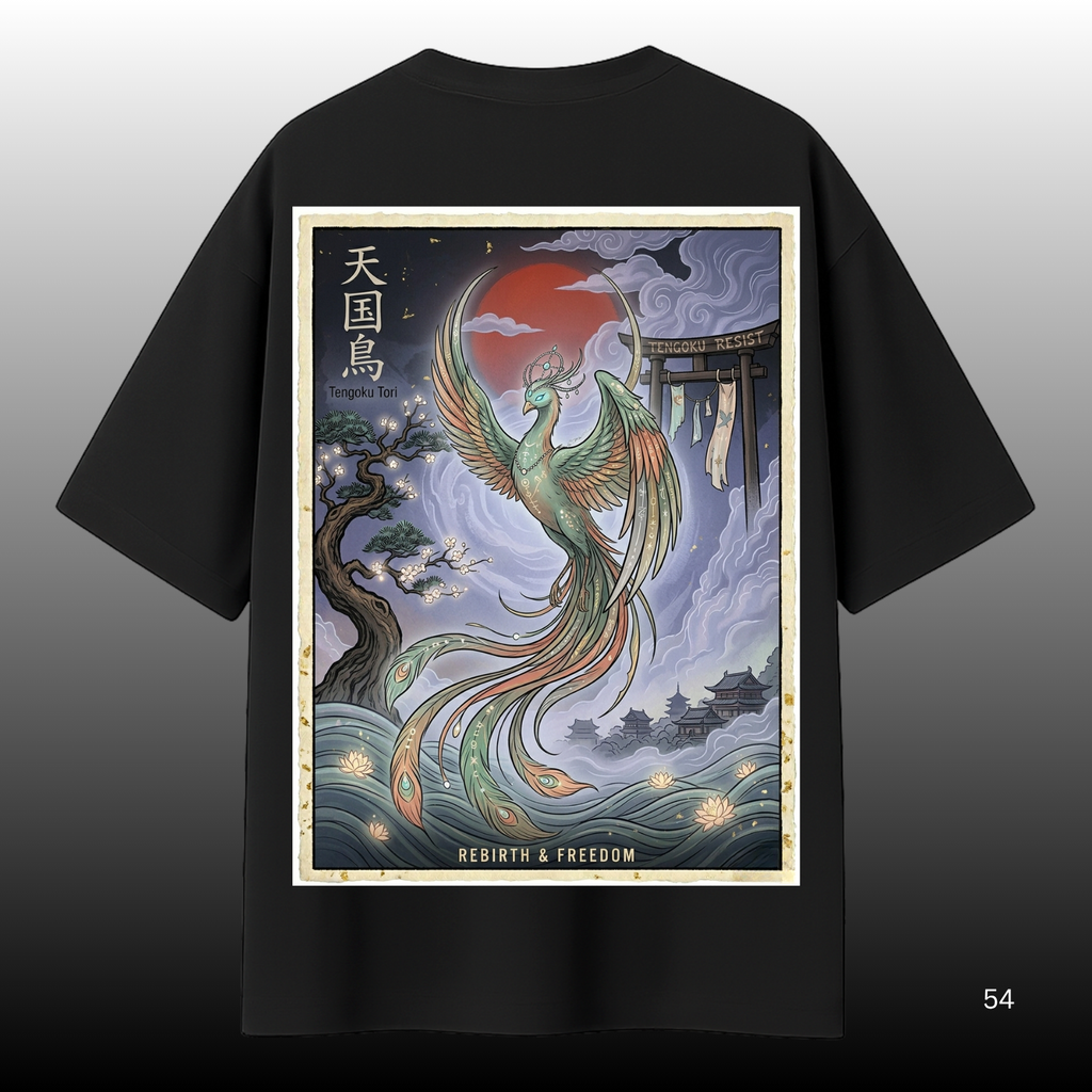 Tengoku Tori Oversized T-Shirt – Rebirth &amp; Freedom 🕊️🔥