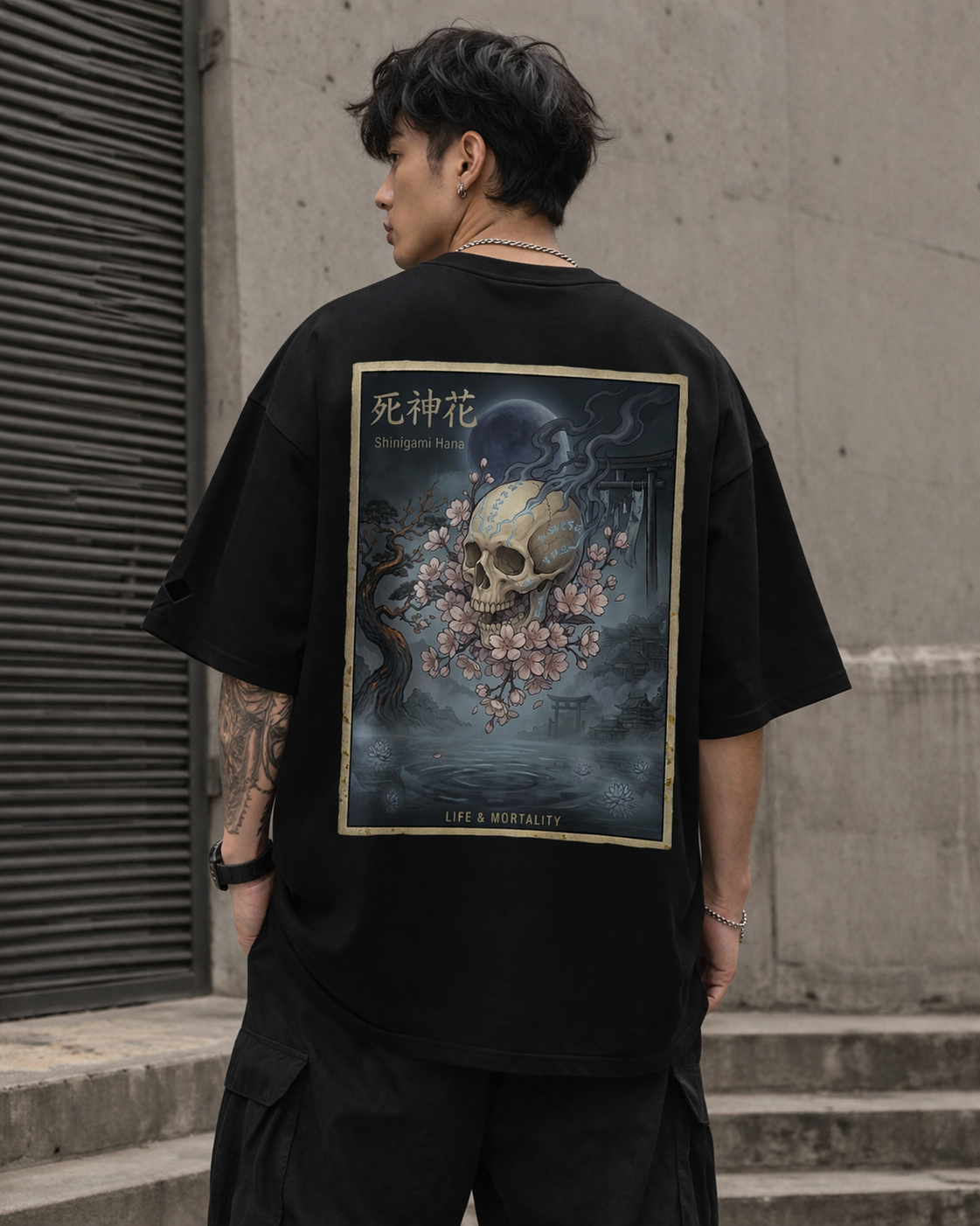 💀 Shinigami Hana Tee – Life &amp; Mortality Edition