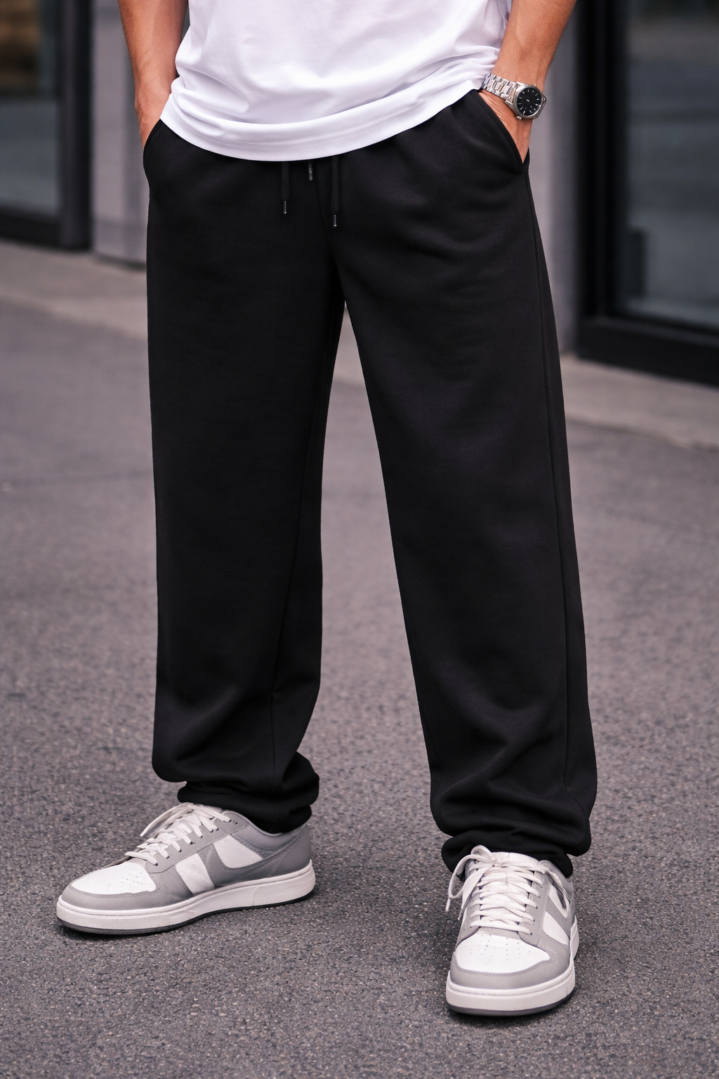 Premium Terry Cotton Relaxed Fit Lower – Black 🖤