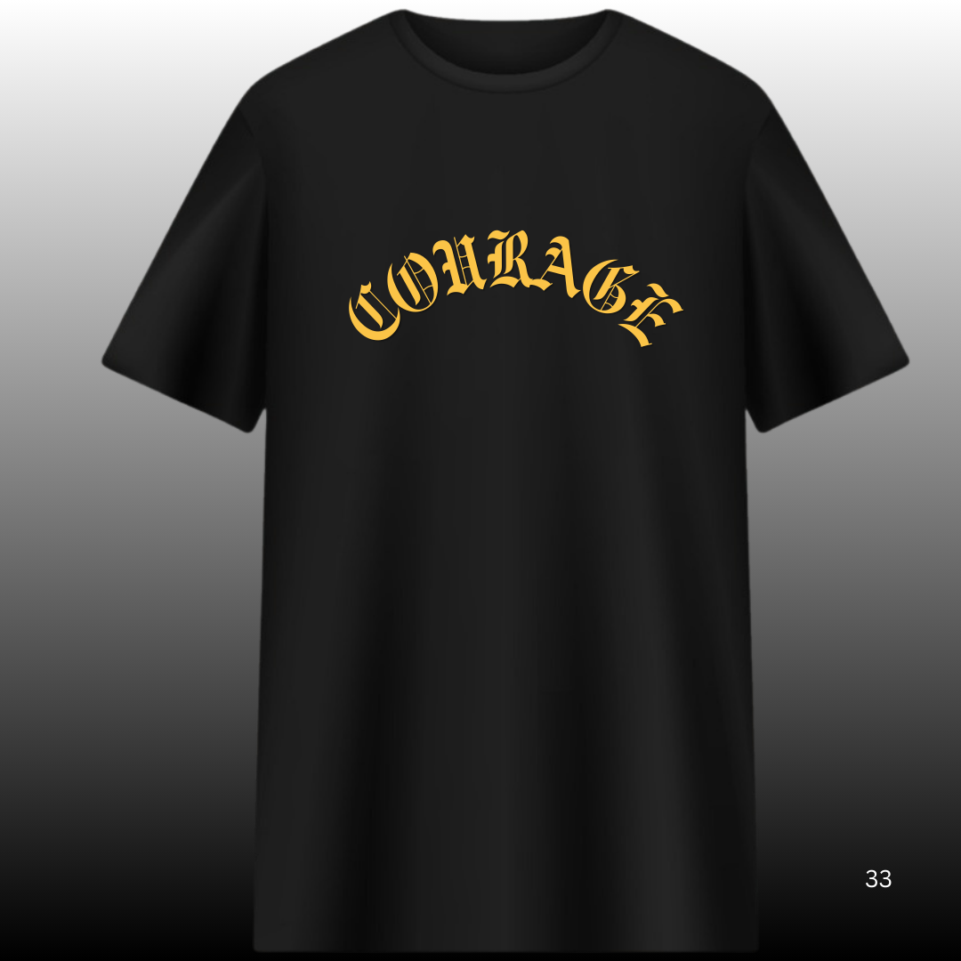 Courage Gothic Graphic T-Shirt – Bold Statement Streetwear