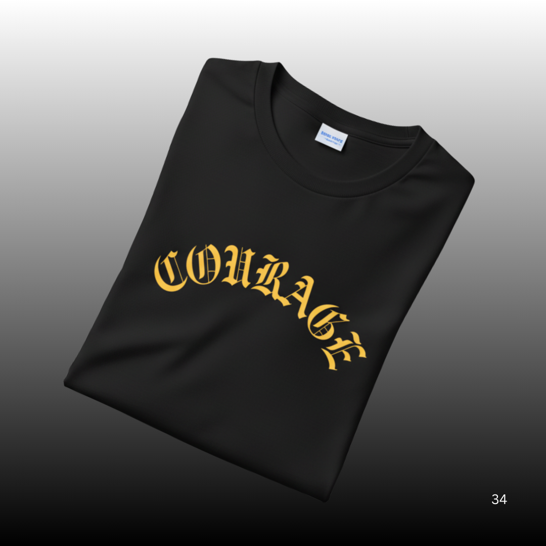 Courage Gothic Graphic T-Shirt – Bold Statement Streetwear