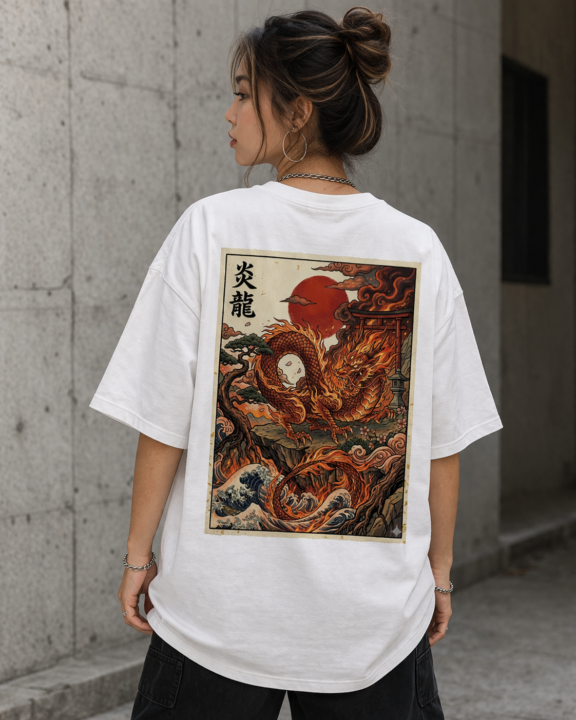 Enryu Flame Dragon Oversized T-Shirt 🔥🐉