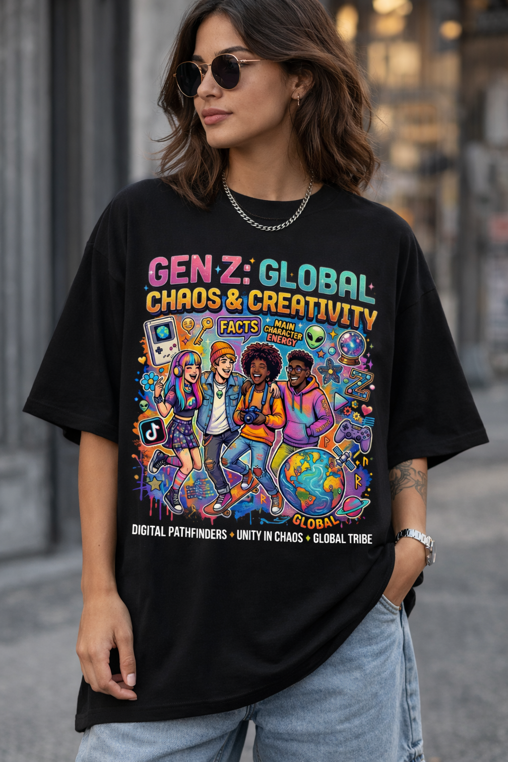 GEN Z: Global Chaos & Creativity – Statement Graphic T-Shirt