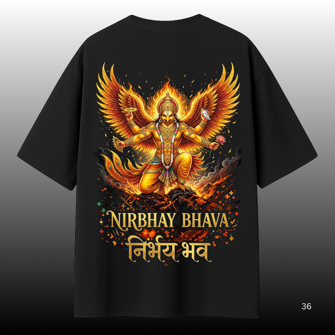Nirbhay Bhava Back Print Oversized T-Shirt – Fearless Spirit Streetwear