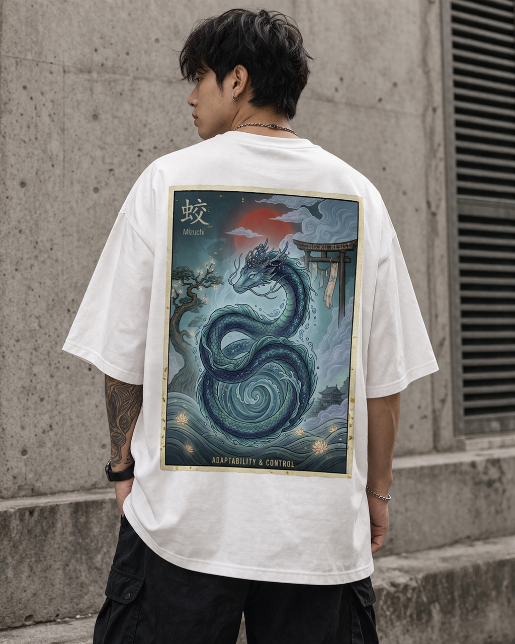 Mizuchi Oversized T-Shirt – Adaptability &amp; Control 🌊🐉