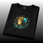 Celestial Goddess Minimal Black Oversized T-Shirt